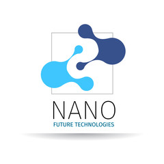 Nano logo - nanotechnology. Template design of logotype. Vector presentation.