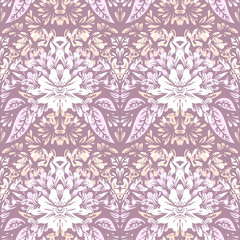 Seamless pattern with light elegant floral motifs.