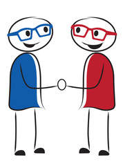 Obraz premium Characters Participate Inclusion Handshake