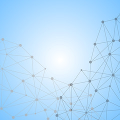 Structure molecule and communication Dna, atom, neurons. Science concept for your design. Connected lines with dots. Medical, technology, chemistry, science background. Vector illustration.