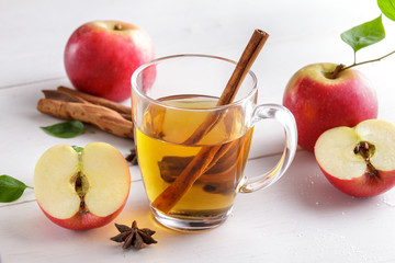 apple cider with cinnamon stick