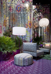 furniture set during the milanese design week in Milan on April 2015