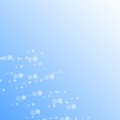 Structure molecule and communication Dna, atom, neurons. Science concept for your design. Connected lines with dots. Medical, technology, chemistry, science background. Vector illustration.