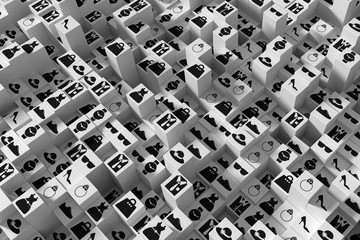 Infinite fashion 3d rendering icons