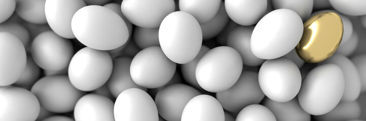 One golden egg 3d rendering