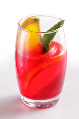 fresh fruit punch with orange slice for refreshment