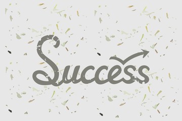 Success concept with hand drawed lettering word