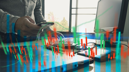 Business stock chart analysis. Trading graph, Financial concept