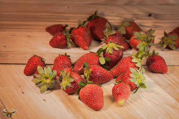background from freshly harvested strawberries