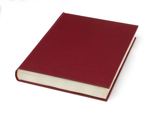 Libro rojo sobre fondo blanco