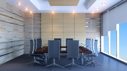 The Conceptual offices. Office array. 3d rendering.