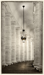 Pillars at the basilica, mono