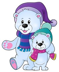 Stylized polar bears theme image 1