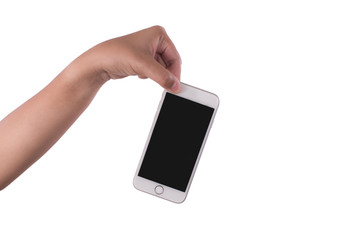 Woman hand holding a phone