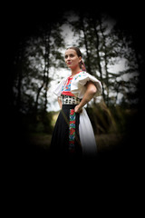 Young woman in slovakian clothes