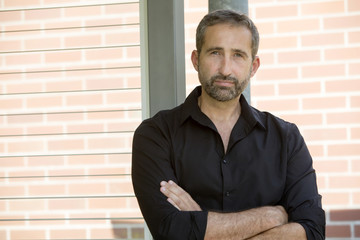 portrait of handsome man wearing a black shirt