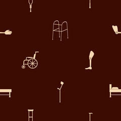 Seamless pattern with disabled icons for your design