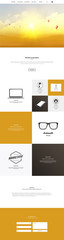 One page website template. Mobile friendly Vector website. Smartphone compatible web design.