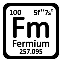 Periodic table element fermium icon.