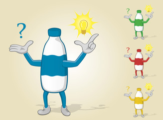Milk Bottle With Question and Answer