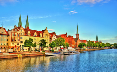The Trave River in Lubeck - Germany