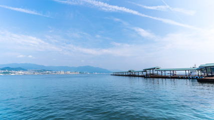 Miyajima Ferry Terminal on Miyajima island , Hiroshima , Japan