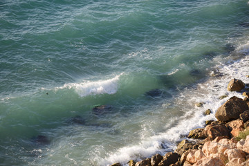 Beautiful coastline with large rocks and clear sea
