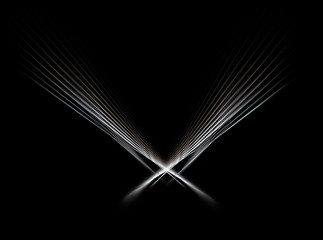 Fractal decorative illustration of  the angle frame stand for your subject on black background
