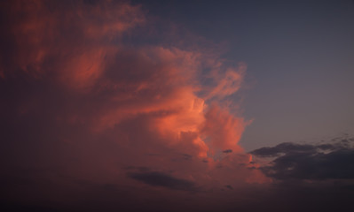 Dramatic sky. Sunset. Nature background.