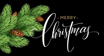 Merry Christmas and Happy New Year 2017 greeting card, vector illustration.