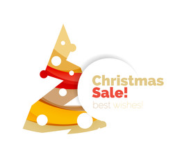 Christmas geometric abstract sale promo banner