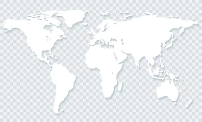 Fotobehang World map on transparent background © almagami