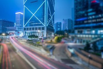 Fototapeta na wymiar night scene of Hong Kong cityscape,bank of china tower,china,asia.