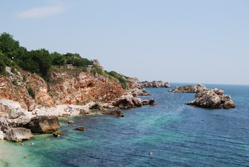Fototapeta premium Rocky beach at Rousalka resort, Bulgaria