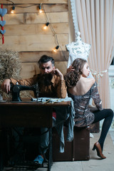 Tailor man and pretty girl