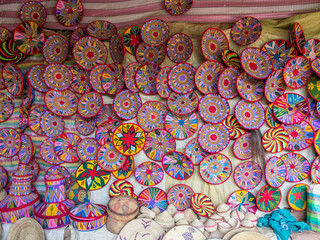 Ethiopian handmade Habesha baskets sold in Axum, Ethiopia.