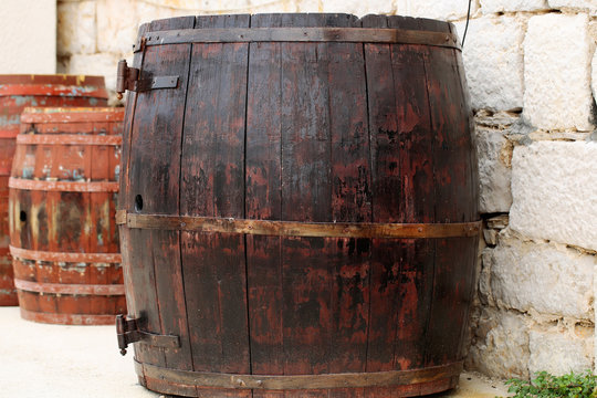 Traditional wine barrels