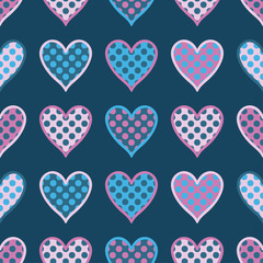 Seamless vector background with decorative hearts. Print. Poster Love. Cloth design, wallpaper.