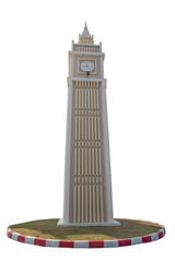 clock tower building isolated on white