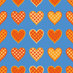 Seamless vector background with decorative hearts. Print. Poster Love. Cloth design, wallpaper.