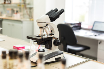 Microscope in the laboratory