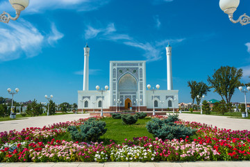 Minor White Mosque in Tashkent, Uzbekistan.