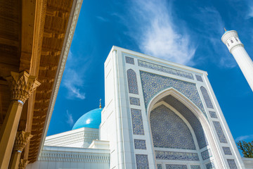A fragment of white mosque Minor in Tashkent, Uzbekistan.