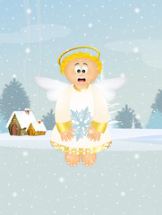 cute Angel with snowflake