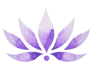 crown chakra symbol concept, flower floral, watercolor painting