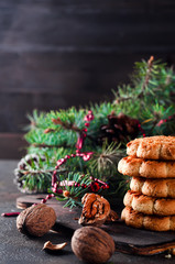 Christmas cookies with festive decoration