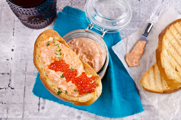 Mousse salmon and shrimp