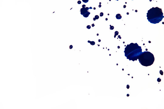Cobalt blue watercolor background isolated on white. Watercolor blue background. sloppy strokes, and drops. copy space
