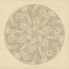 Greeting Card with Flowers in a folk style
