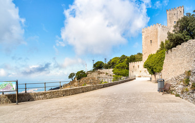 Castle of Venus promenade in Erice, province of Trapani in Sicily, Italy. © EleSi